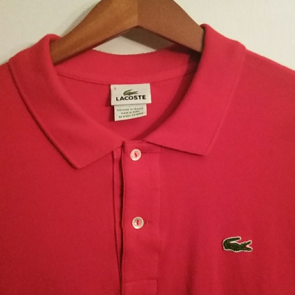 Size 9 (XXXXL) Lacoste Red Unisex polo